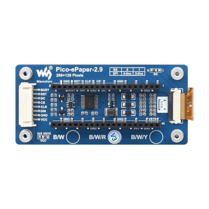 Waveshare Pico-ePaper-2.9-B,2. - огляд і ціна Display Epaper 2.9